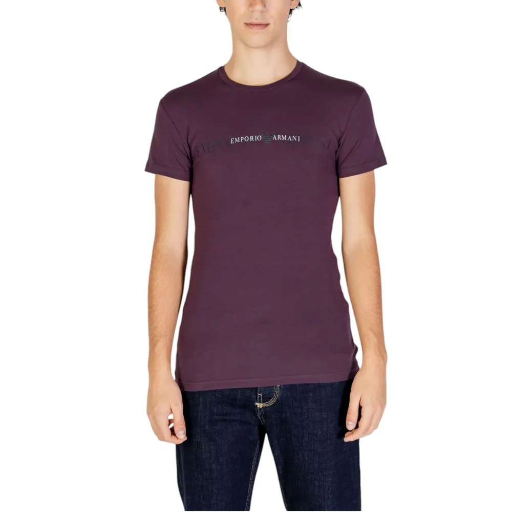Emporio Armani Underwear Men's Purple Cotton T-Shirt