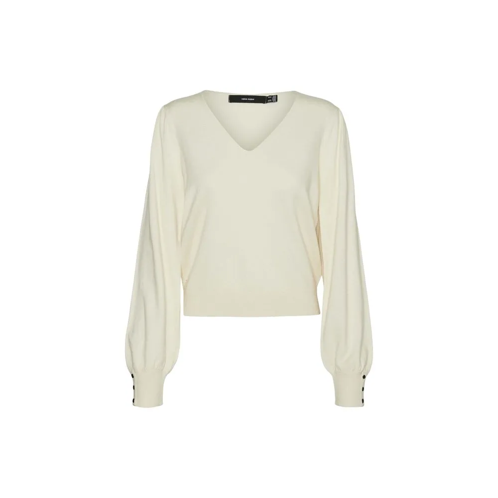 Vero Moda Women's Cream Polyester Tops & T-Shirt