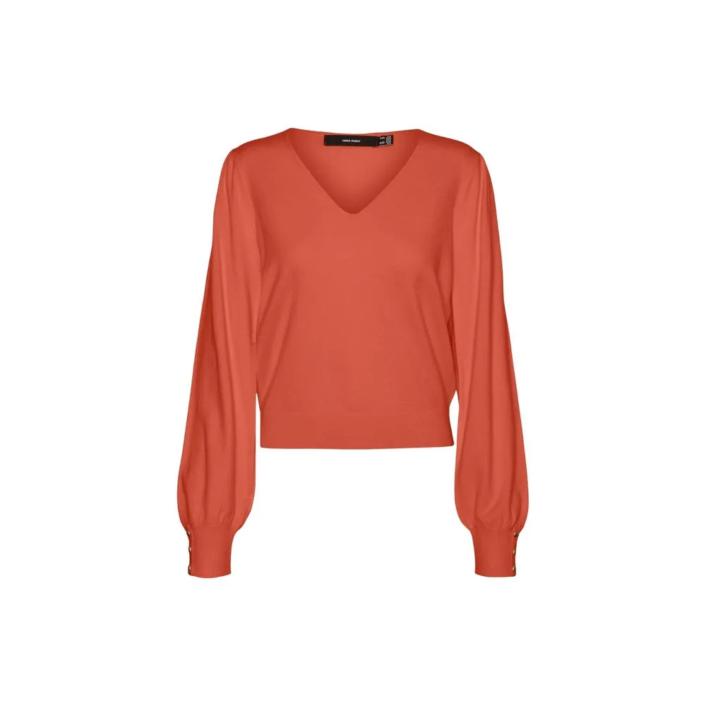Vero Moda Women's Red Polyester Tops & T-Shirt