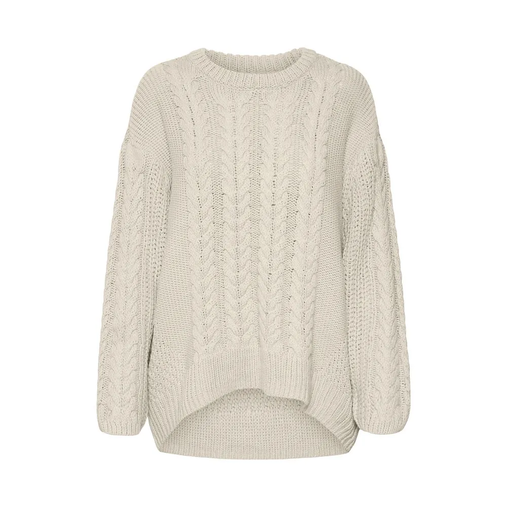 Vero Moda Women's Beige Cotton Sweater