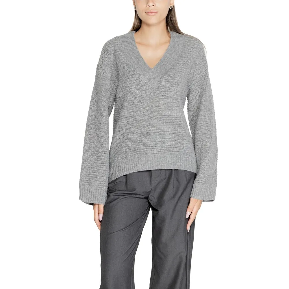 Jacqueline De Yong Women's Gray Polyester Sweater