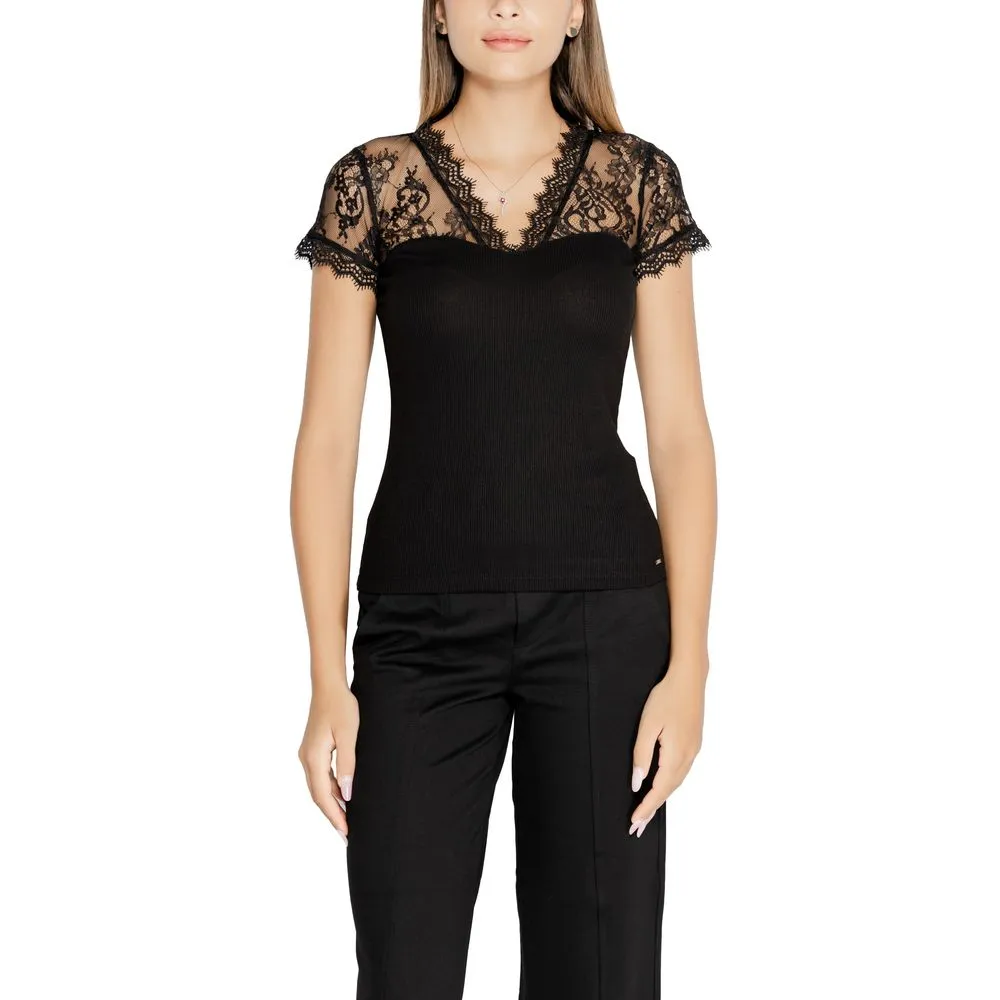Morgan De Toi Women's Black Recycled Polyester Tops & T-Shirt