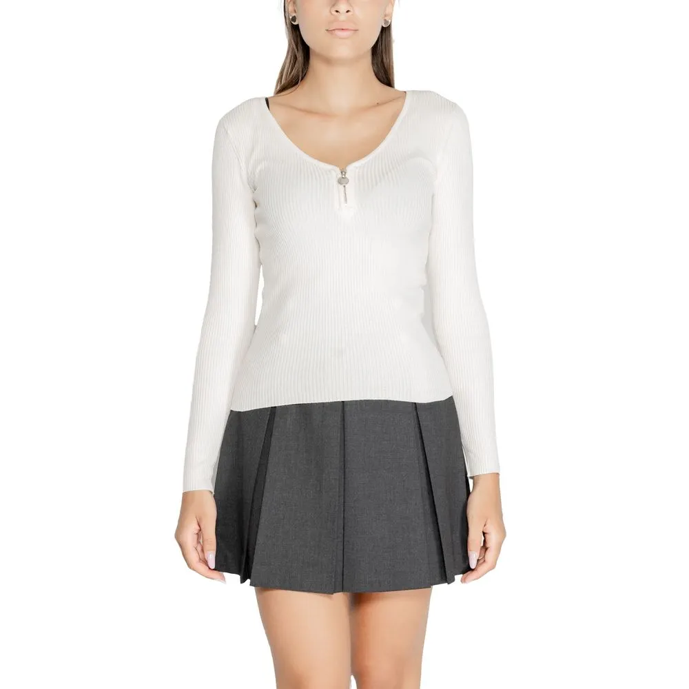 Morgan De Toi Women's Cream Polyamide Tops & T-Shirt