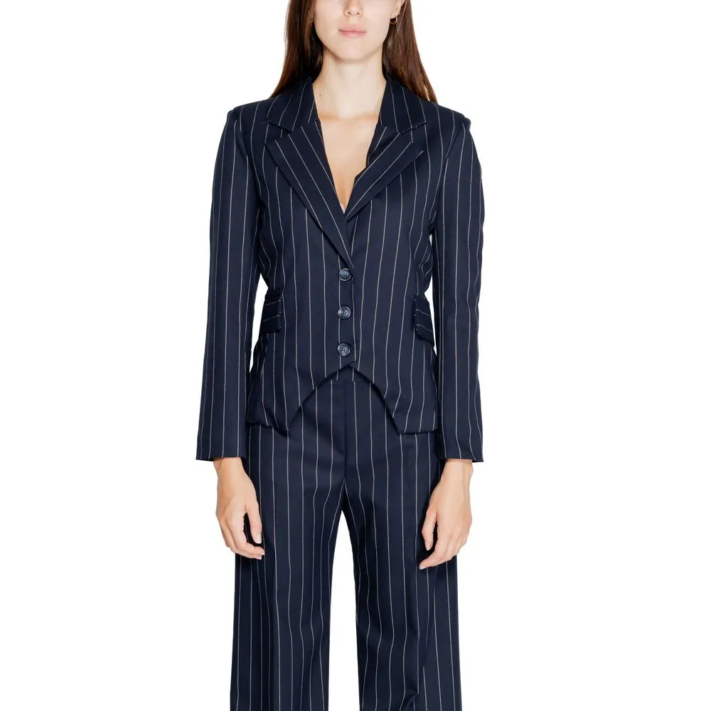 Rinascimento Women's Blue Polyester Suits & Blazer
