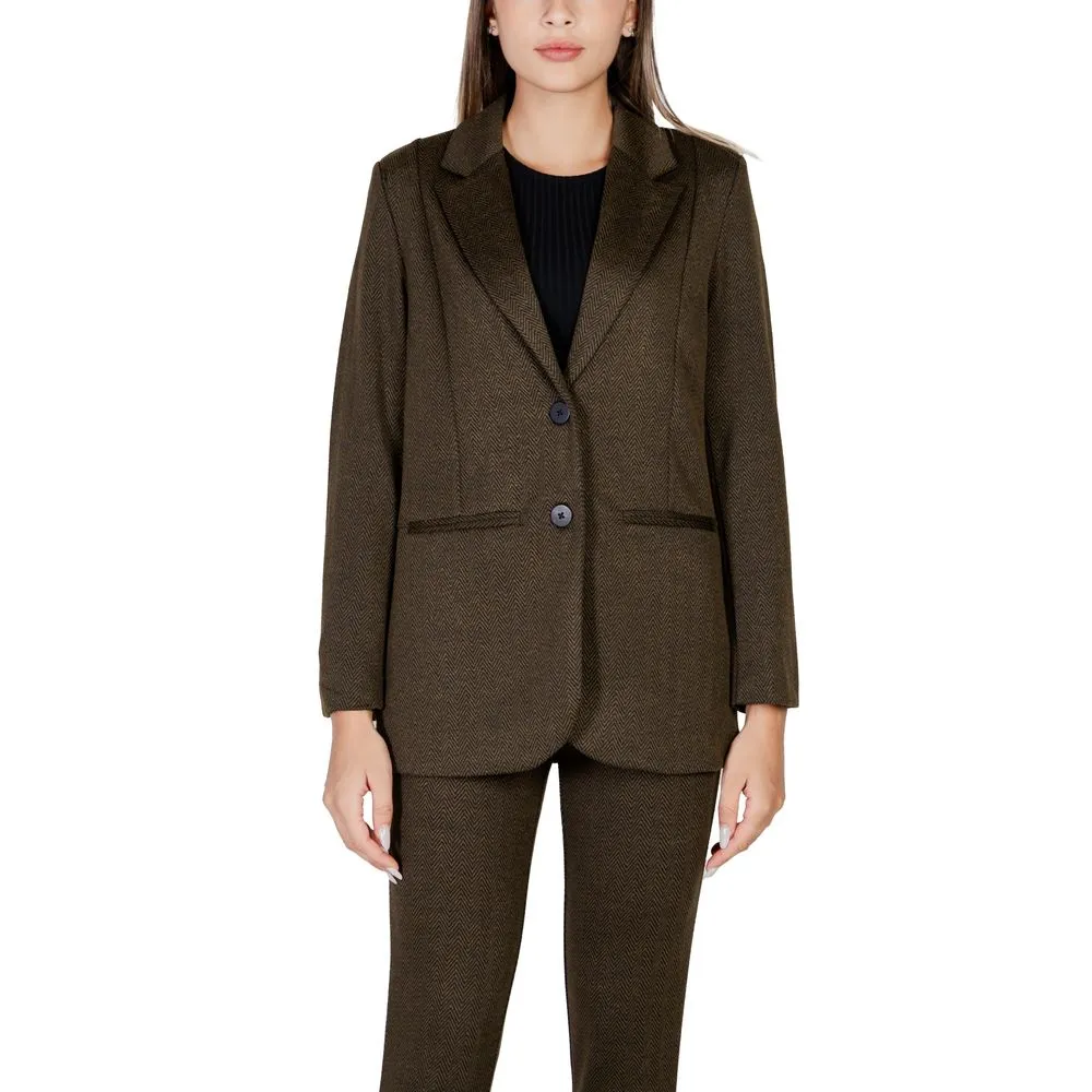 ICHI Women's Green Polyester Suits & Blazer