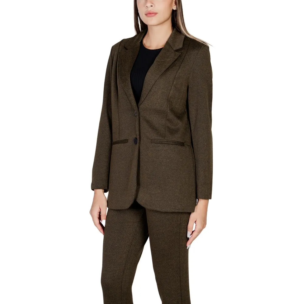 ICHI Women's Green Polyester Suits & Blazer