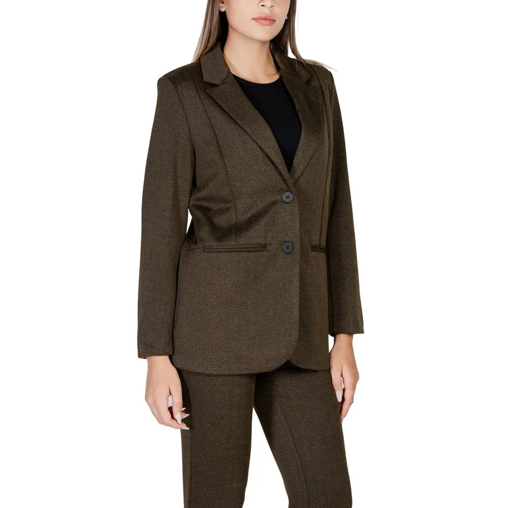 ICHI Women's Green Polyester Suits & Blazer