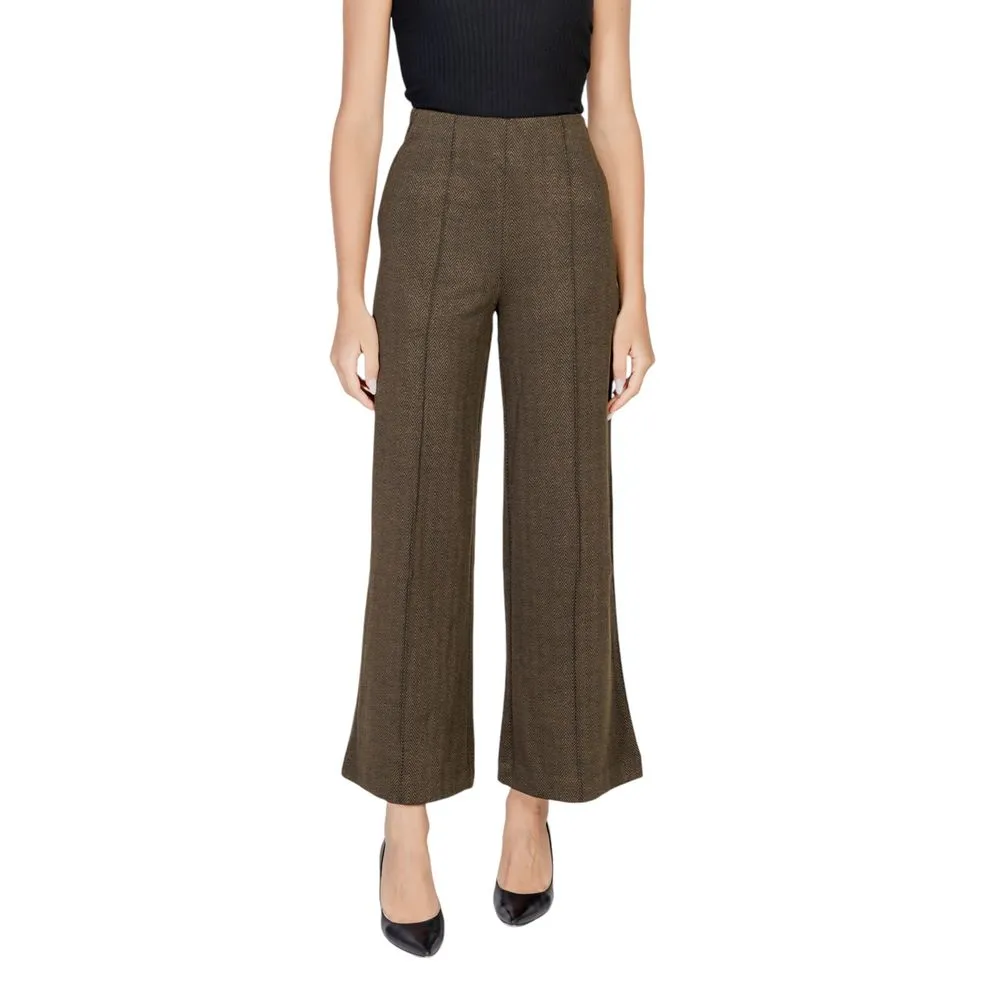 ICHI Women's Green Polyester Jeans & Pant