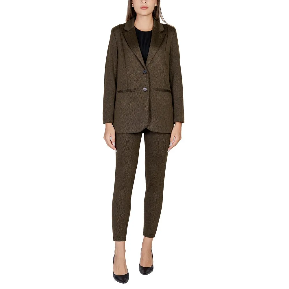 ICHI Women's Green Polyester Suits & Blazer