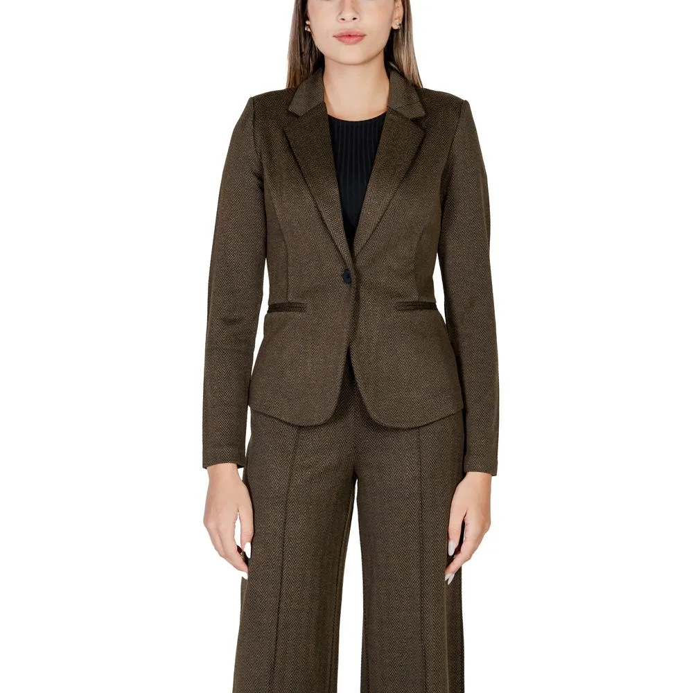 ICHI Women's Green Polyester Suits & Blazer