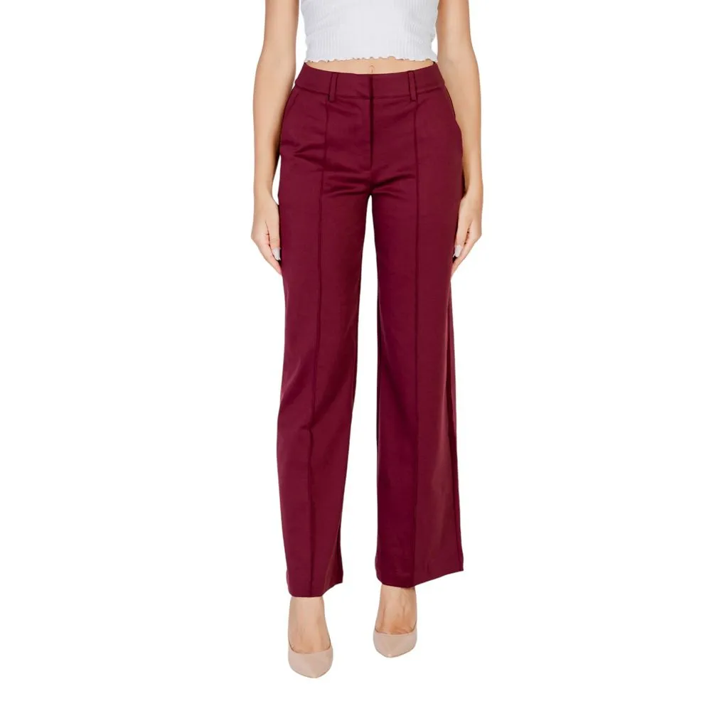 ICHI Women's Bordeaux Polyester Jeans & Pant