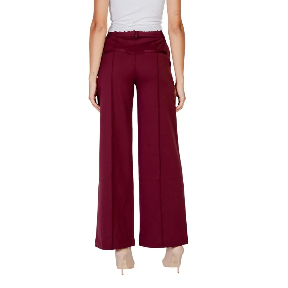 ICHI Women's Bordeaux Polyester Jeans & Pant
