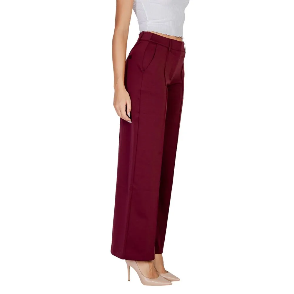 ICHI Women's Bordeaux Polyester Jeans & Pant