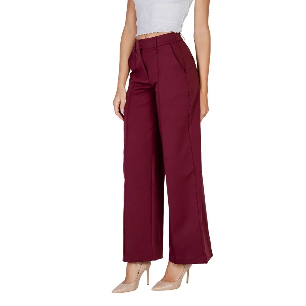 ICHI Women's Bordeaux Polyester Jeans & Pant