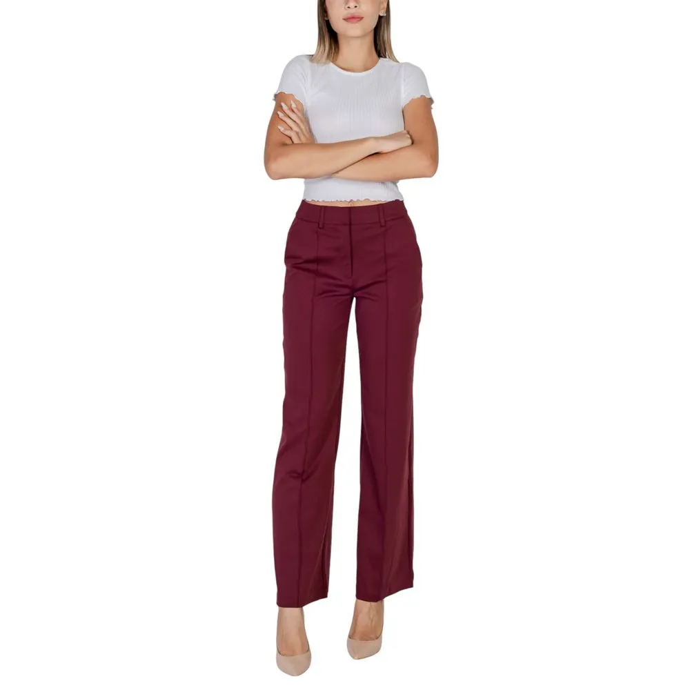 ICHI Women's Bordeaux Polyester Jeans & Pant