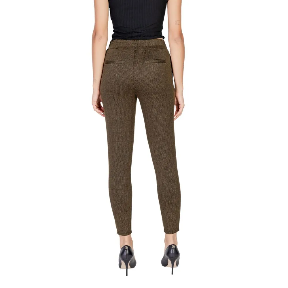 ICHI Women's Green Polyester Jeans & Pant