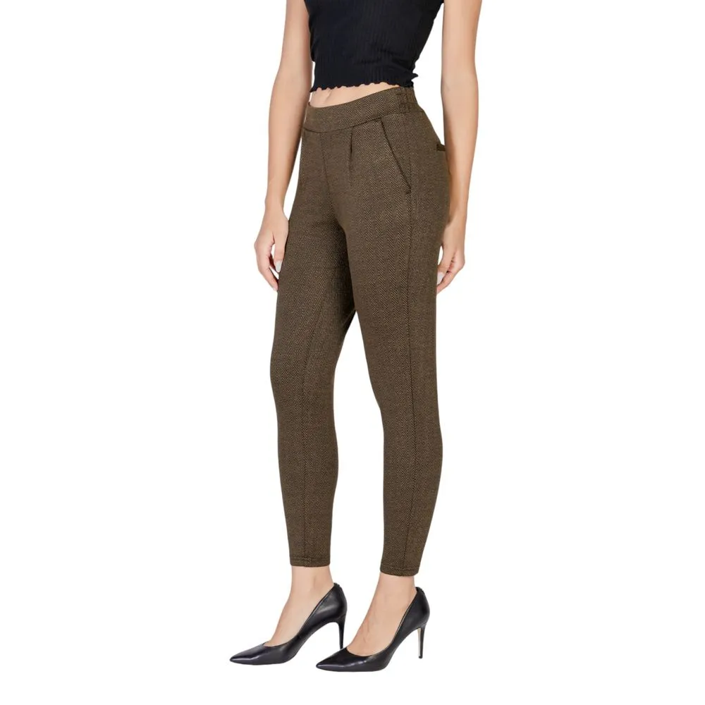 ICHI Women's Green Polyester Jeans & Pant