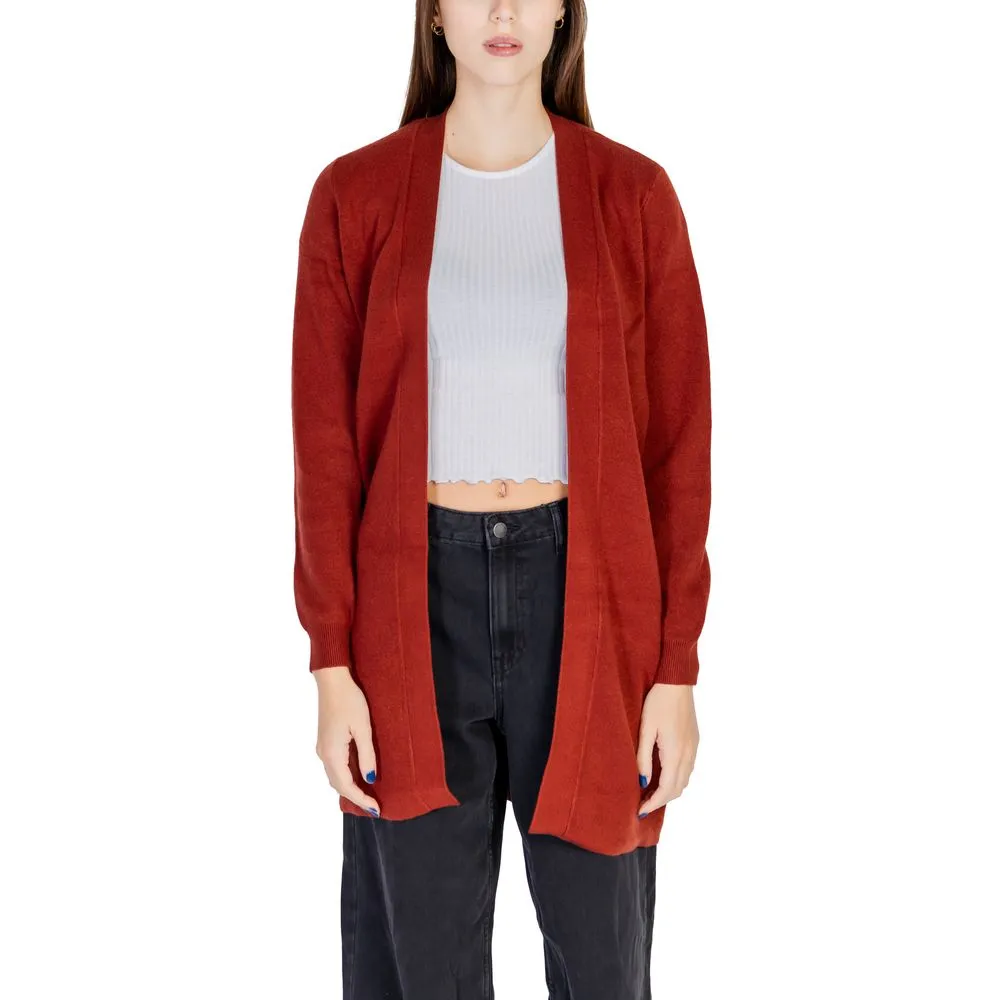 Vero Moda Women's Red Viscose Cardigan
