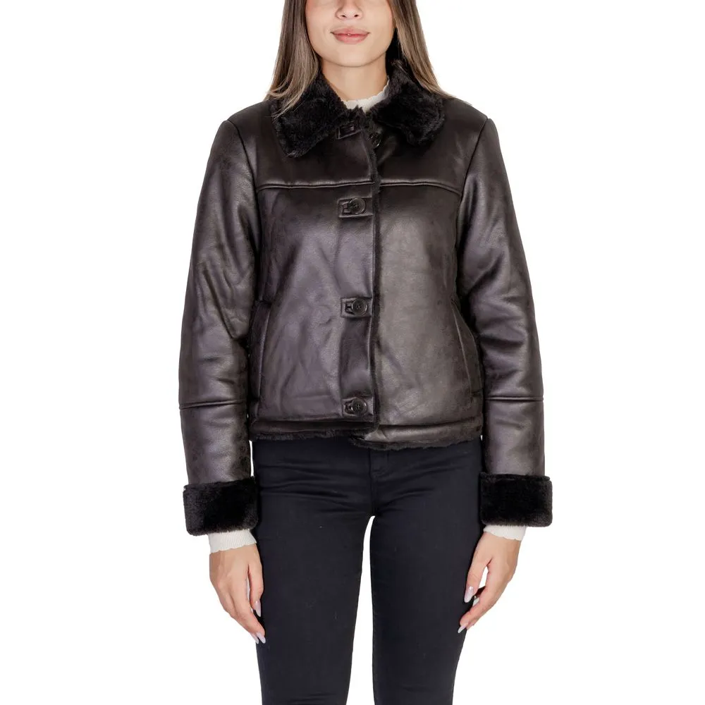 Jacqueline De Yong Women's Brown Polyester Jackets & Coat