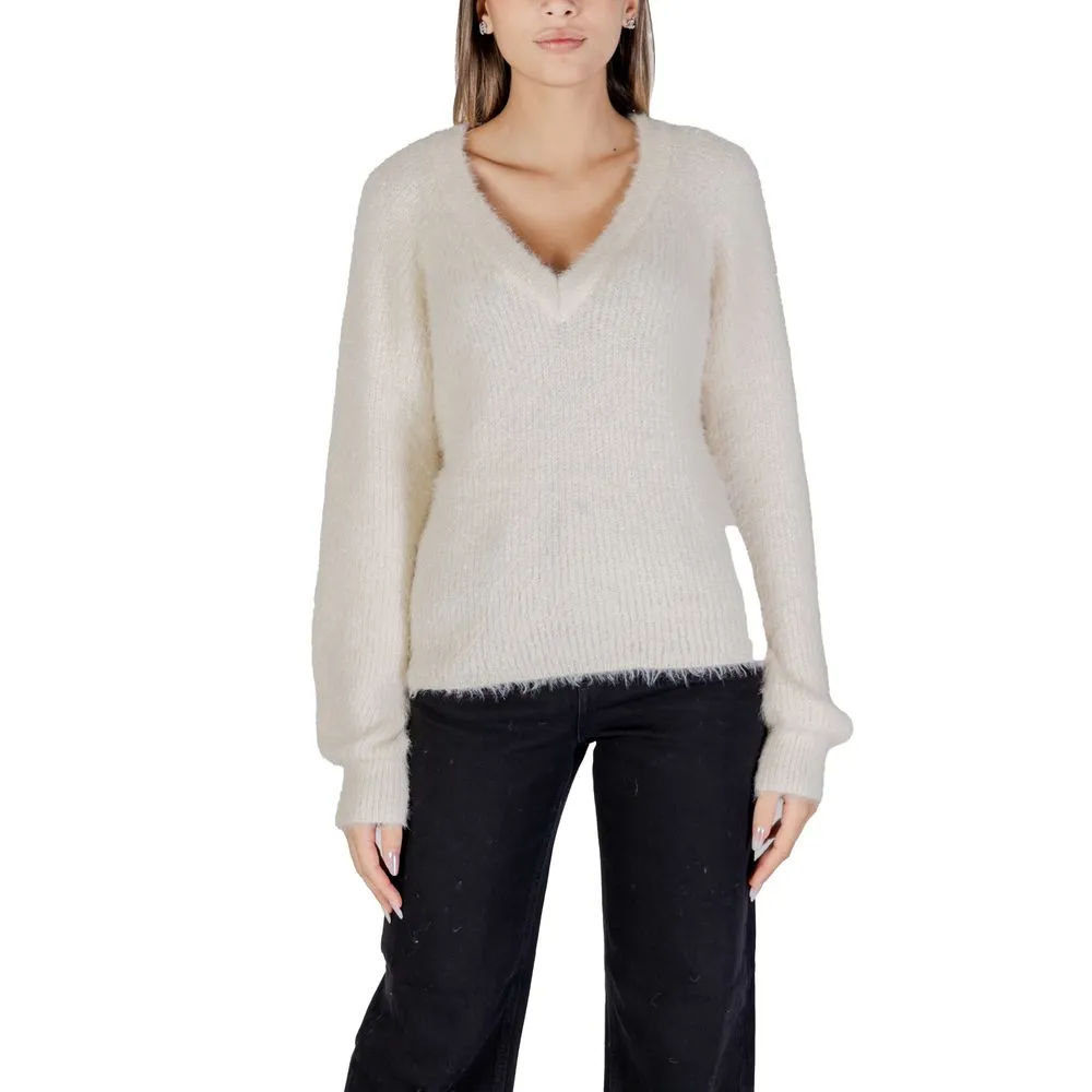 Vero Moda Women's White Nylon Sweater