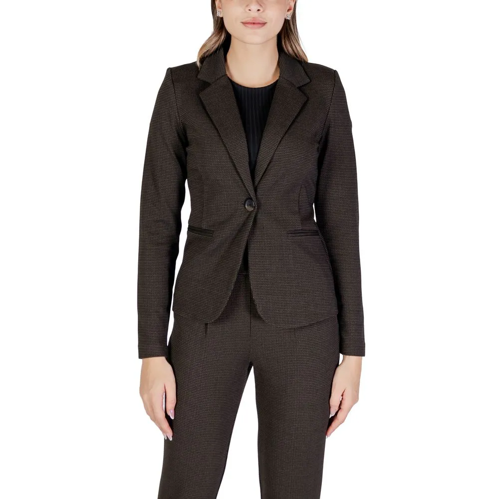 ICHI Women's Brown Polyester Suits & Blazer