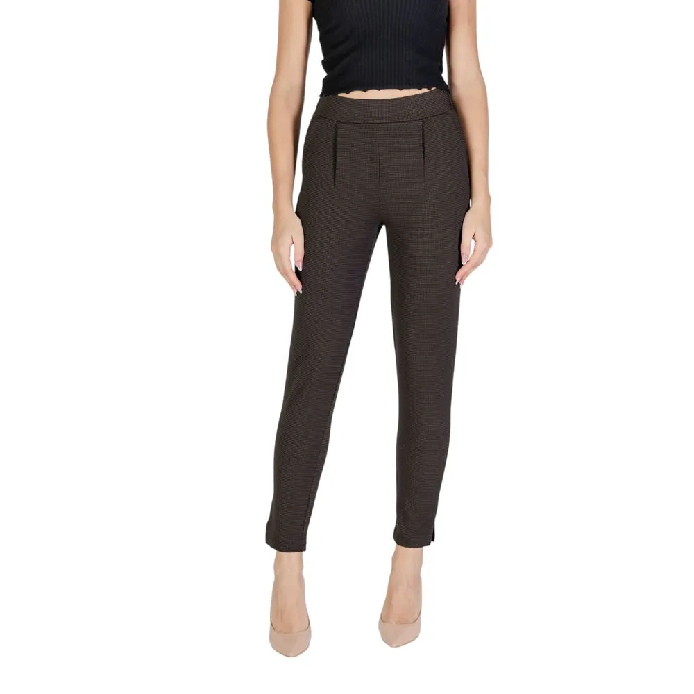 ICHI Women's Brown Polyester Jeans & Pant