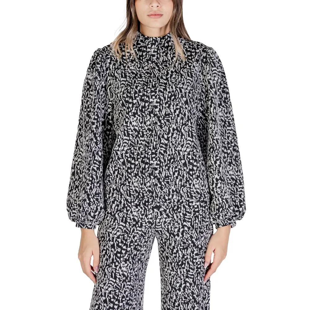 ICHI Women's Black Polyester Sweater