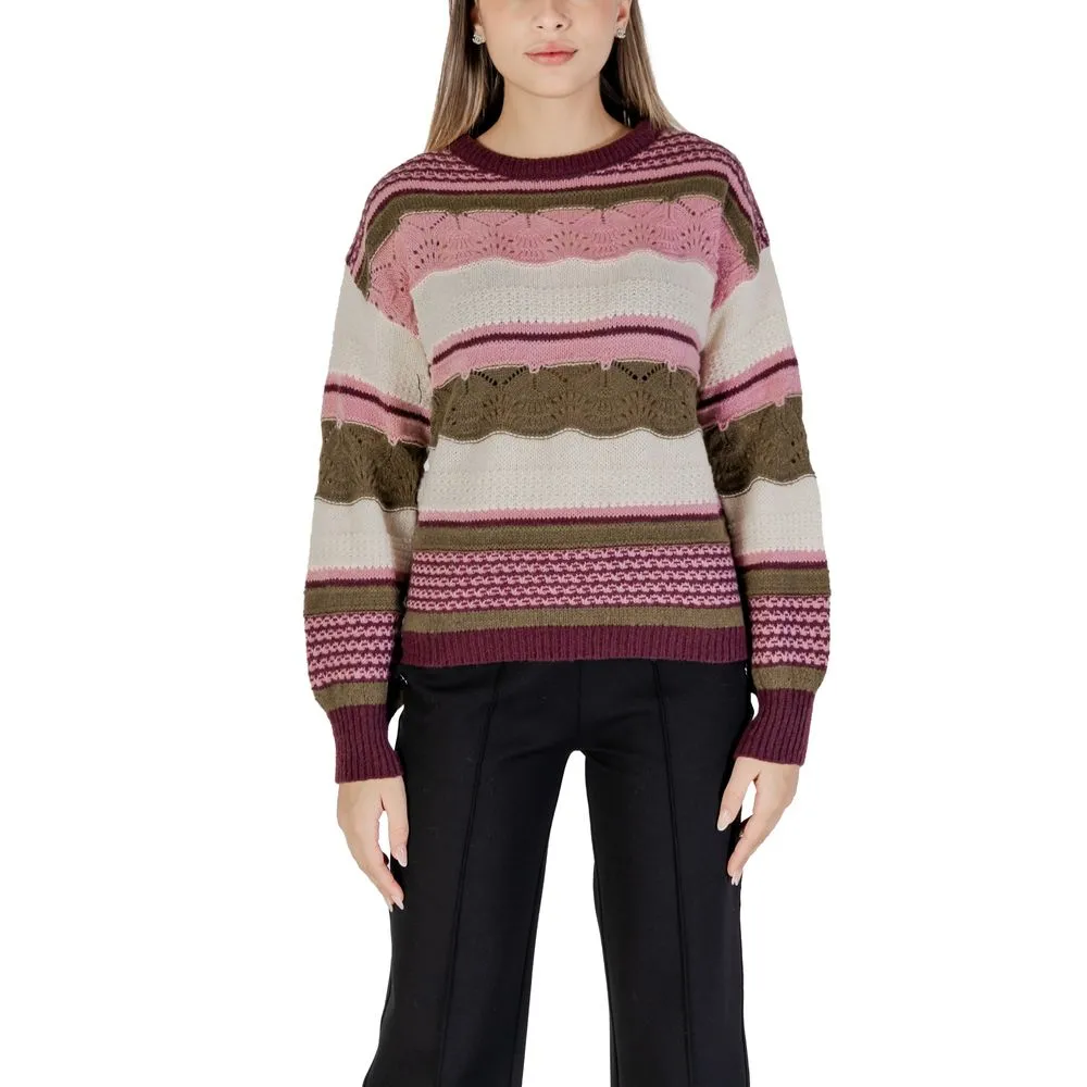 ICHI Women's Multicolor Polyester Polyester Sweater