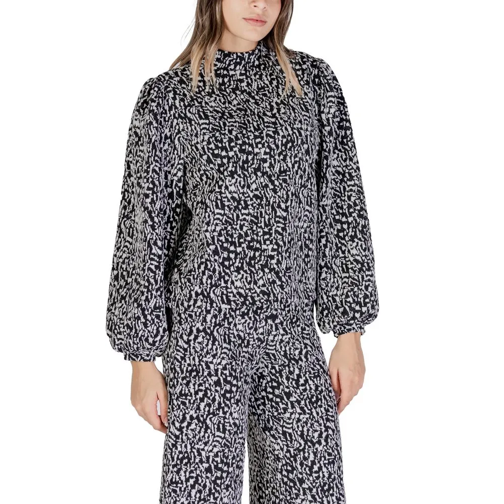 ICHI Women's Black Polyester Sweater