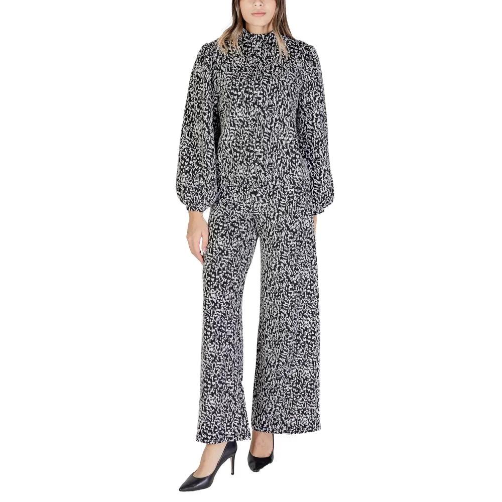 ICHI Women's Black Polyester Sweater