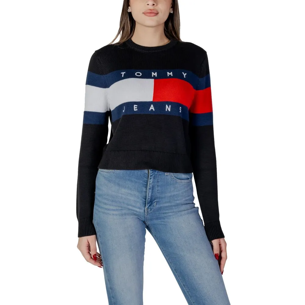 Tommy Hilfiger Jeans Women's Black Cotton Rigenerato Tops & T-Shirt