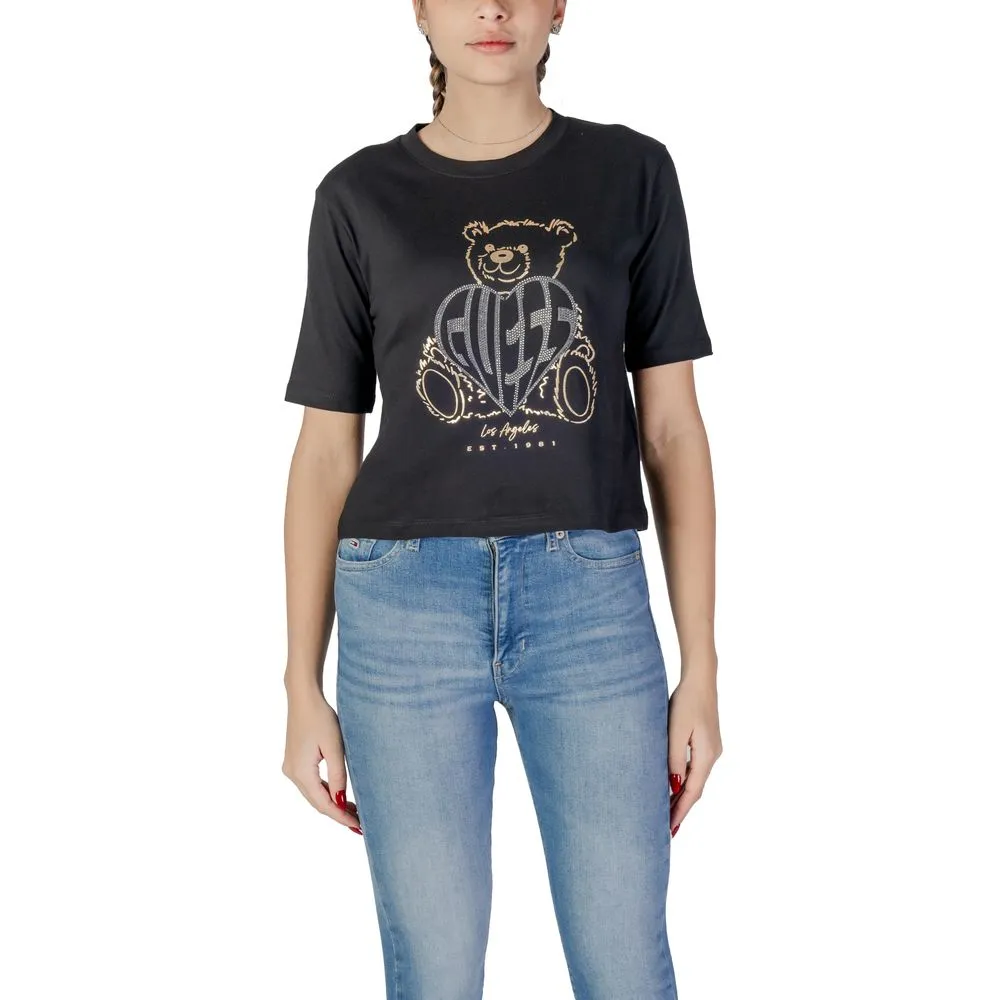 Guess Active Women's Black Cotton Tops & T-Shirt