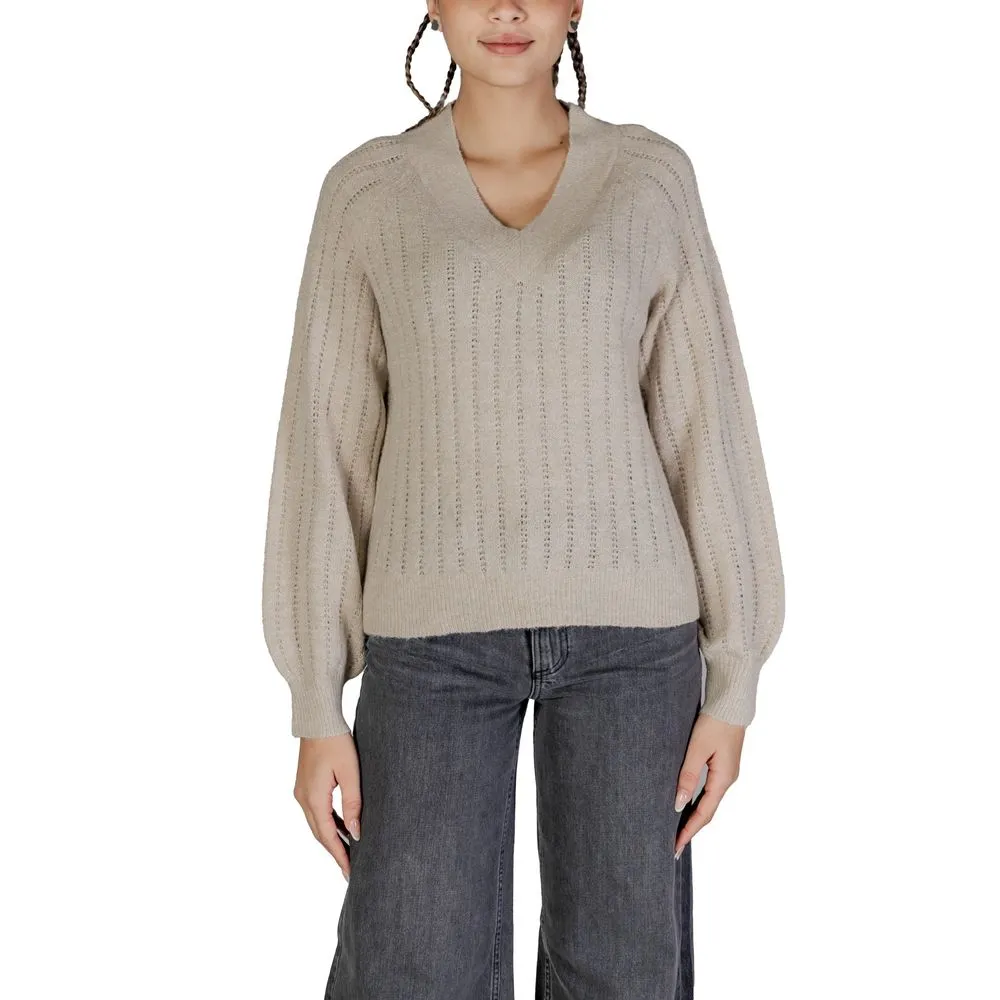 Jacqueline De Yong Women's Beige Recycled Polyester Sweater