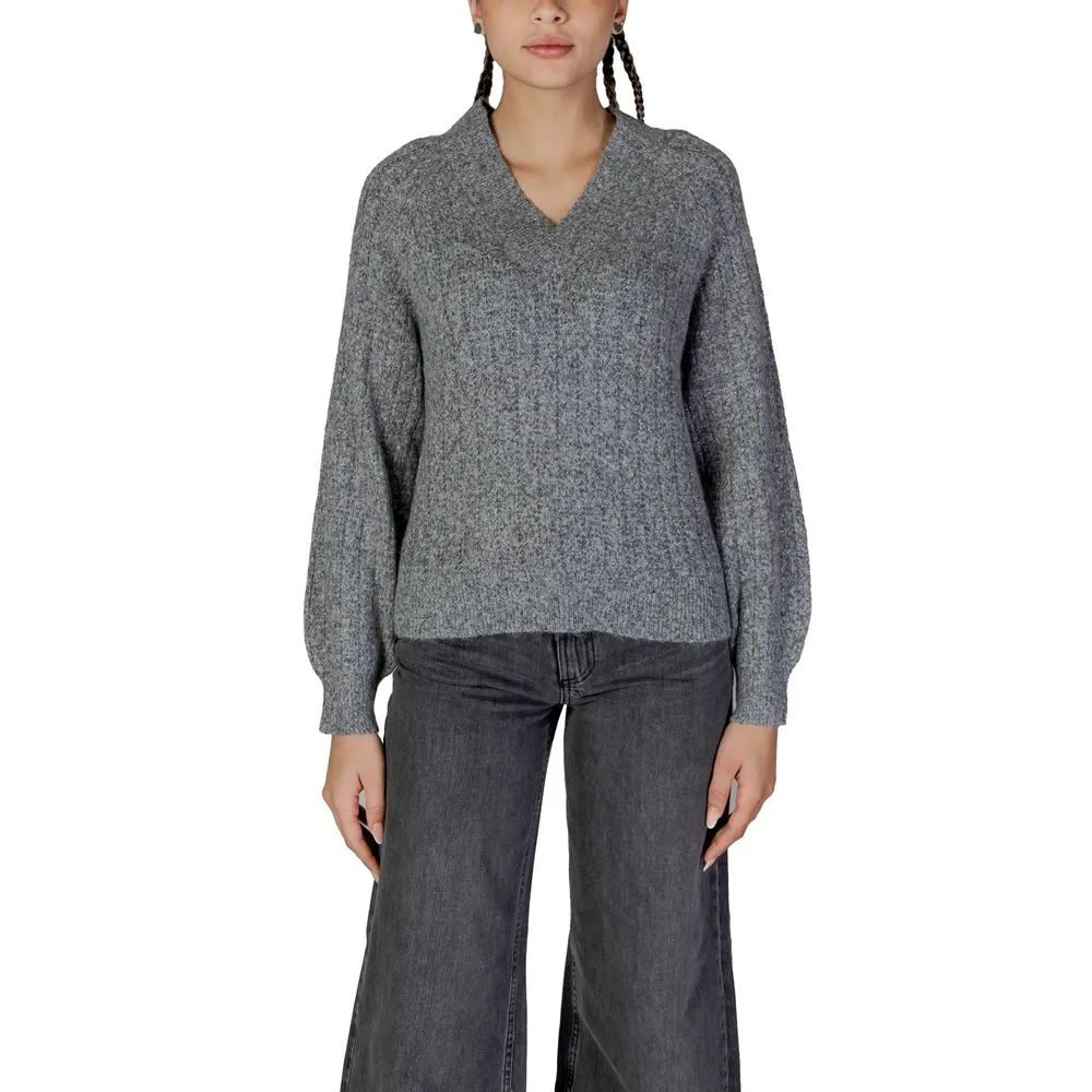 Jacqueline De Yong Women's Gray Recycled Polyester Sweater