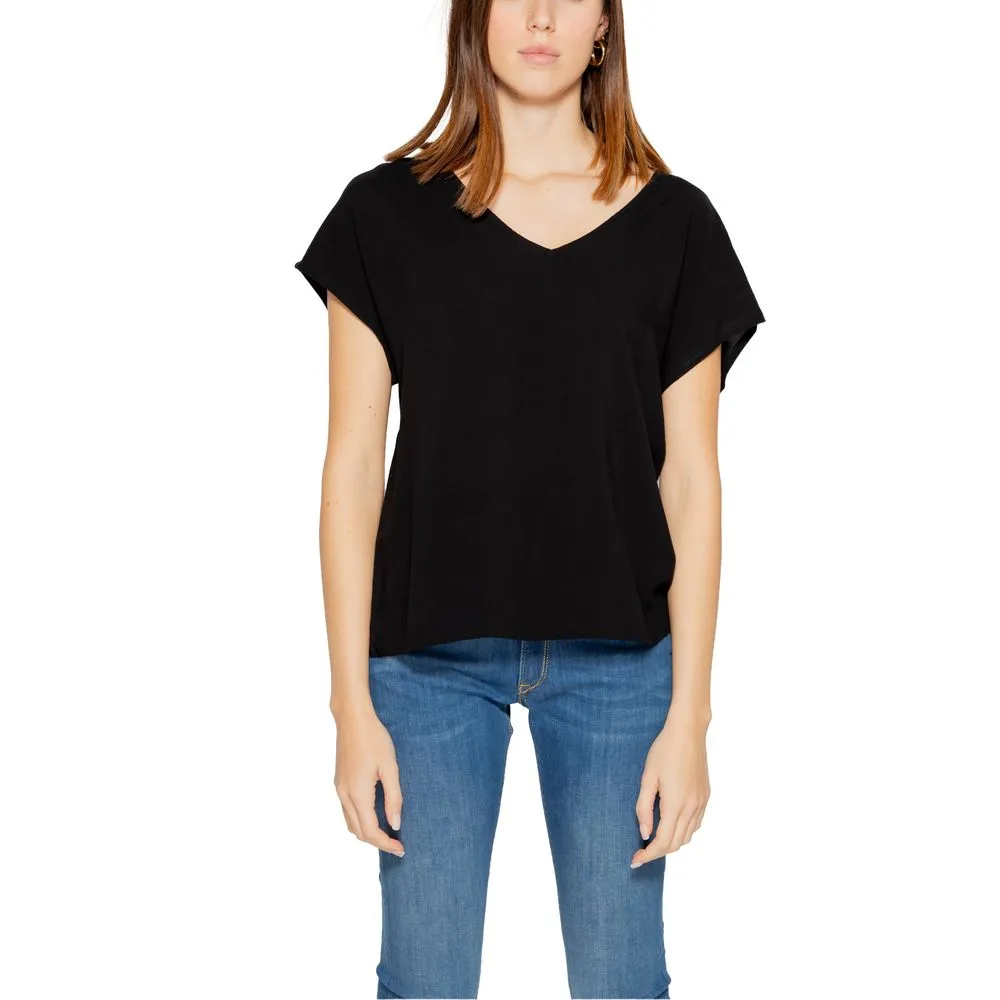 Jacqueline De Yong Women's Black Viscose Tops & T-Shirt