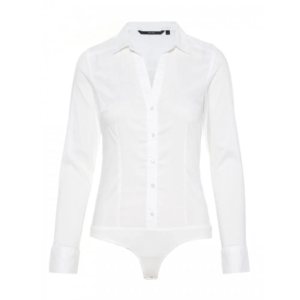 Vero Moda Women's Cream Cotton Tops & T-Shirt