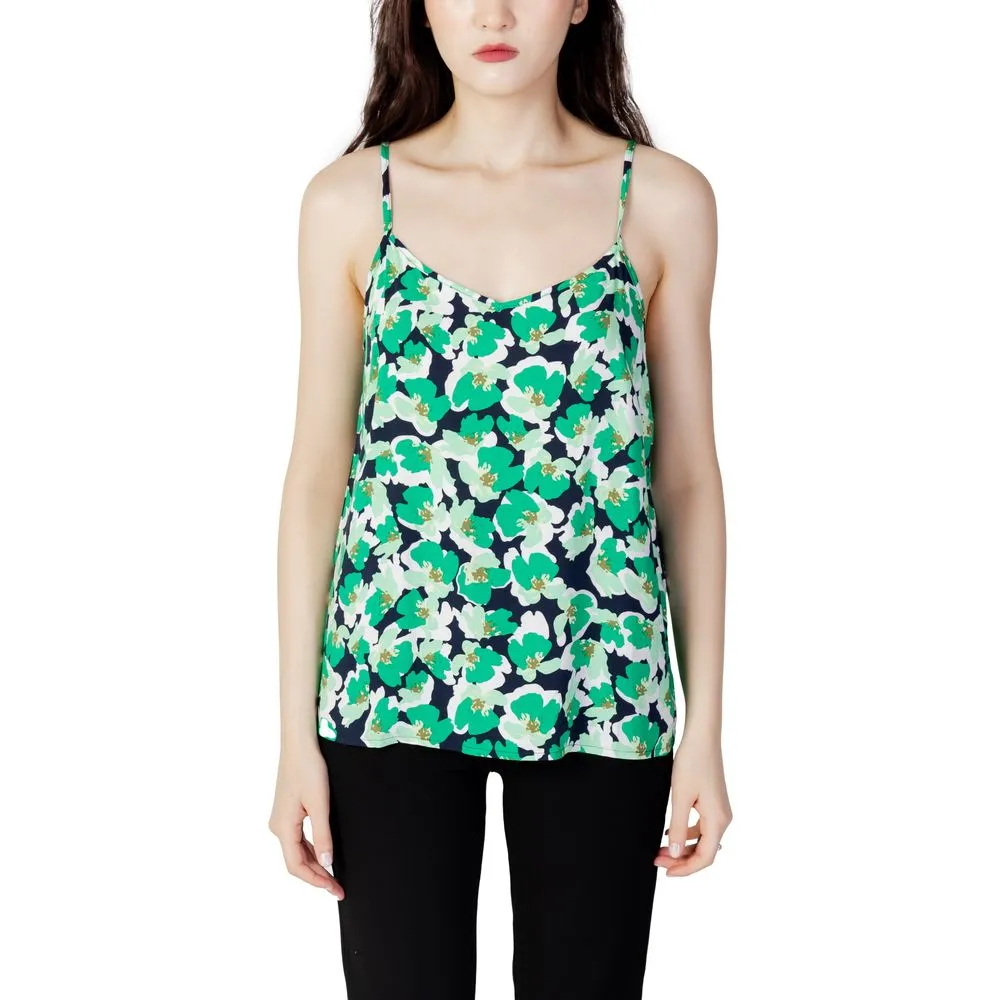 Jacqueline De Yong Women's Green Cotton Tops & T-Shirt