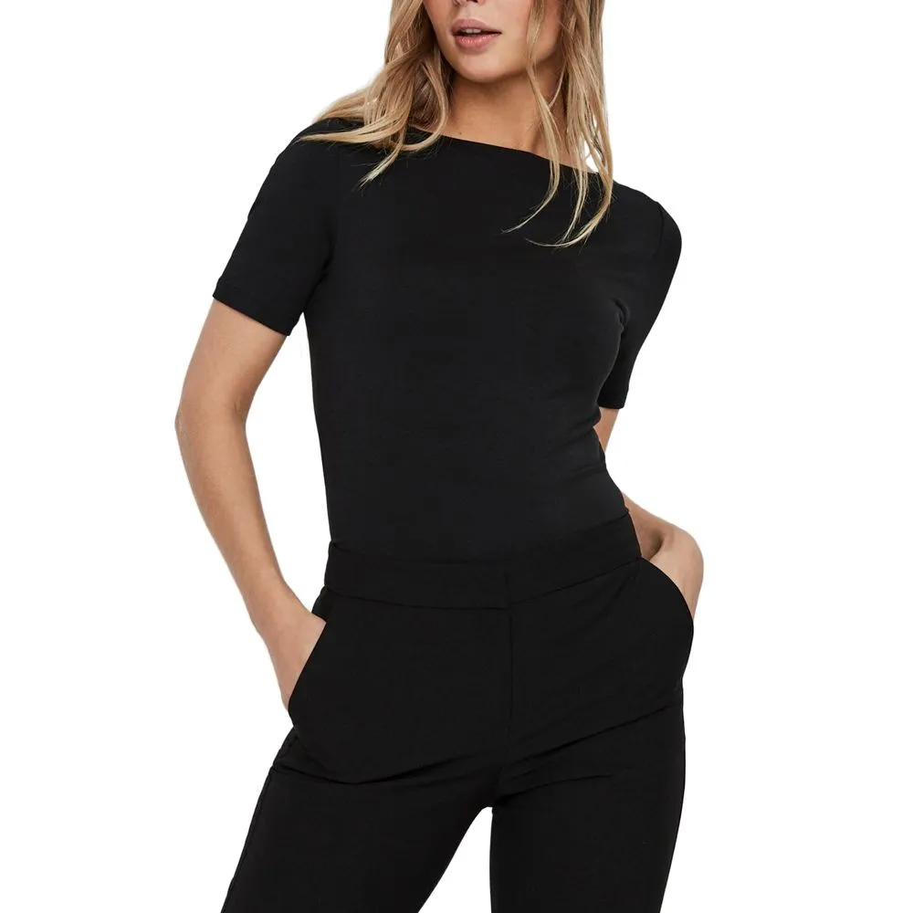 Vero Moda Women's Black Viscose Tops & T-Shirt