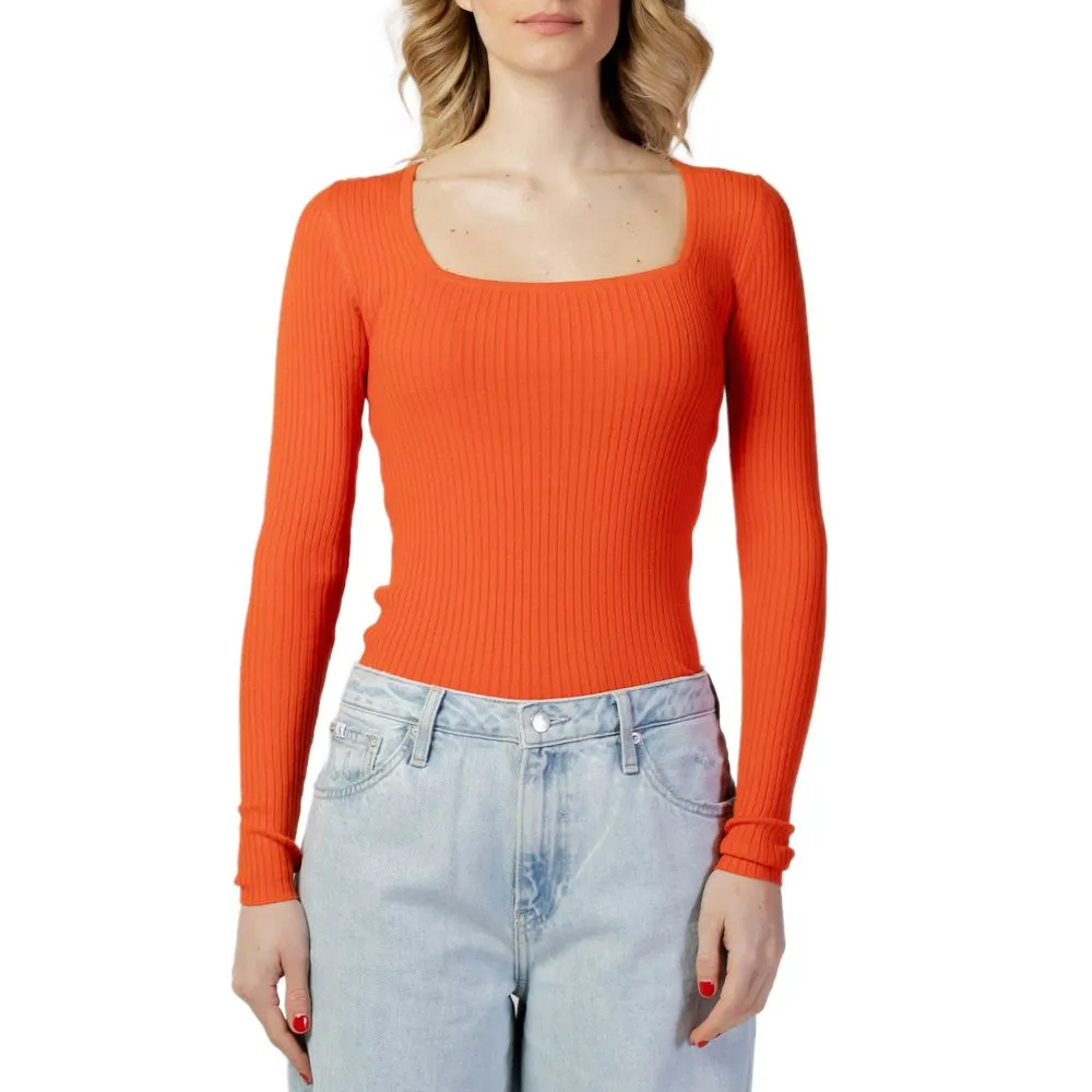 Vero Moda Women's Orange Viscose Tops & T-Shirt