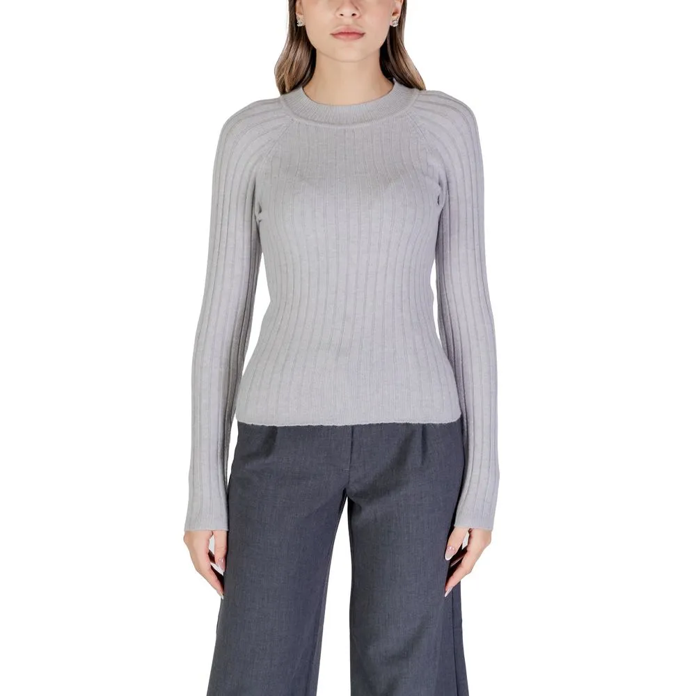 Jacqueline De Yong Women's Gray Viscose Tops & T-Shirt