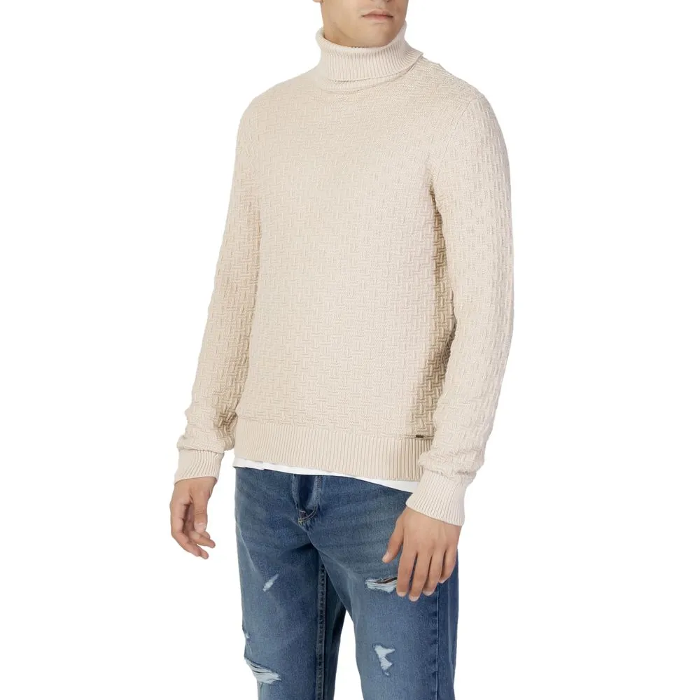 Only & Sons Men's Beige Cotton Sweater