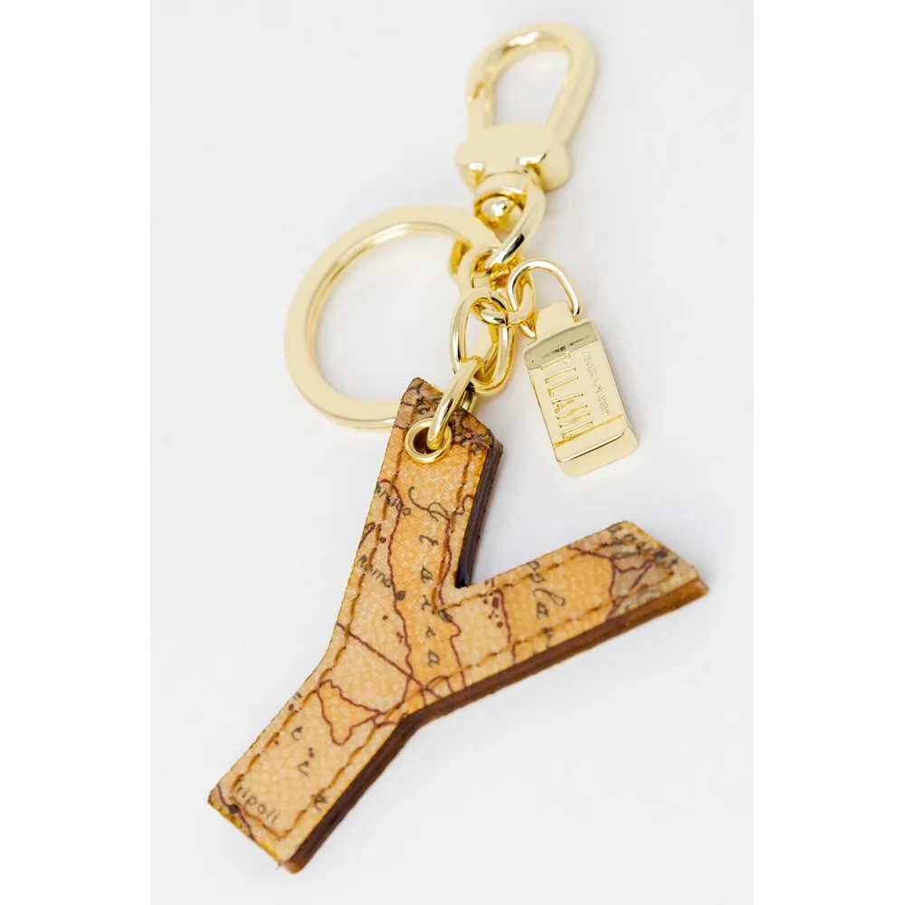 Alviero Martini Prima Classe Women's Beige Leather Leather Keychain
