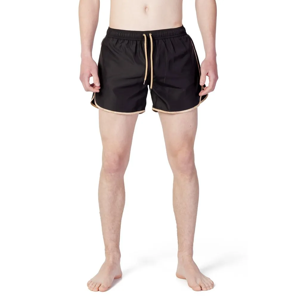 Alviero Martini Prima Classe Men's Black Polyester Swimwear