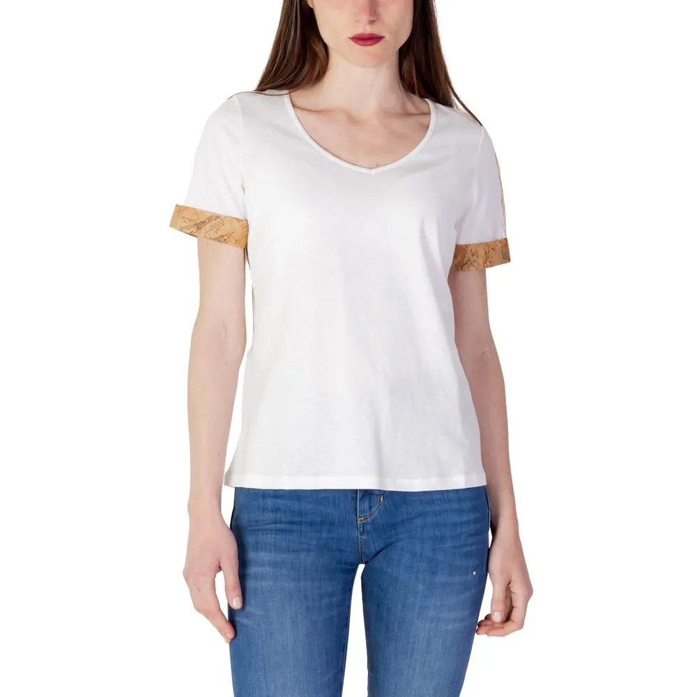 Alviero Martini Prima Classe Women's Cream Cotton Tops & T-Shirt