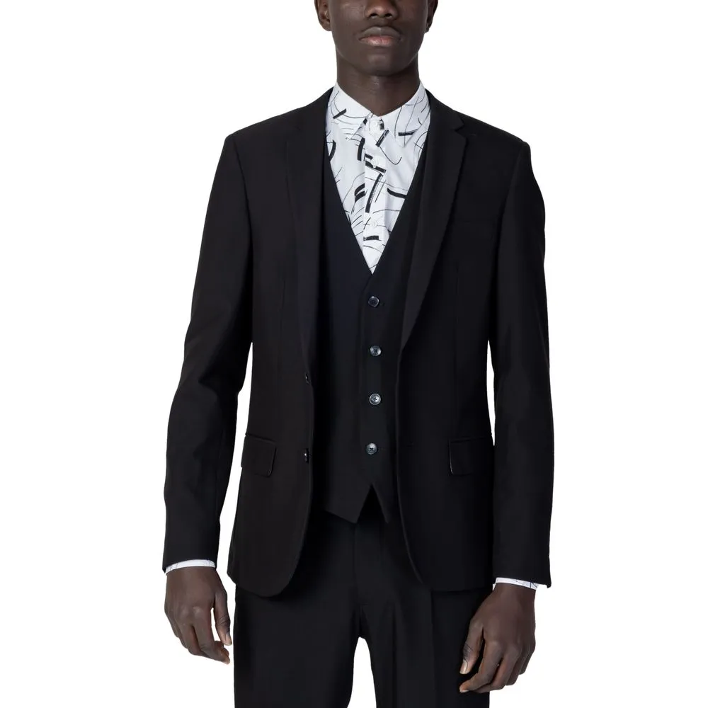 Antony Morato Men's Black Polyester Suit