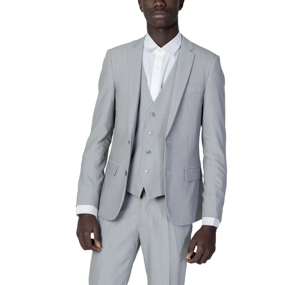 Antony Morato Men's Gray Polyester Suit