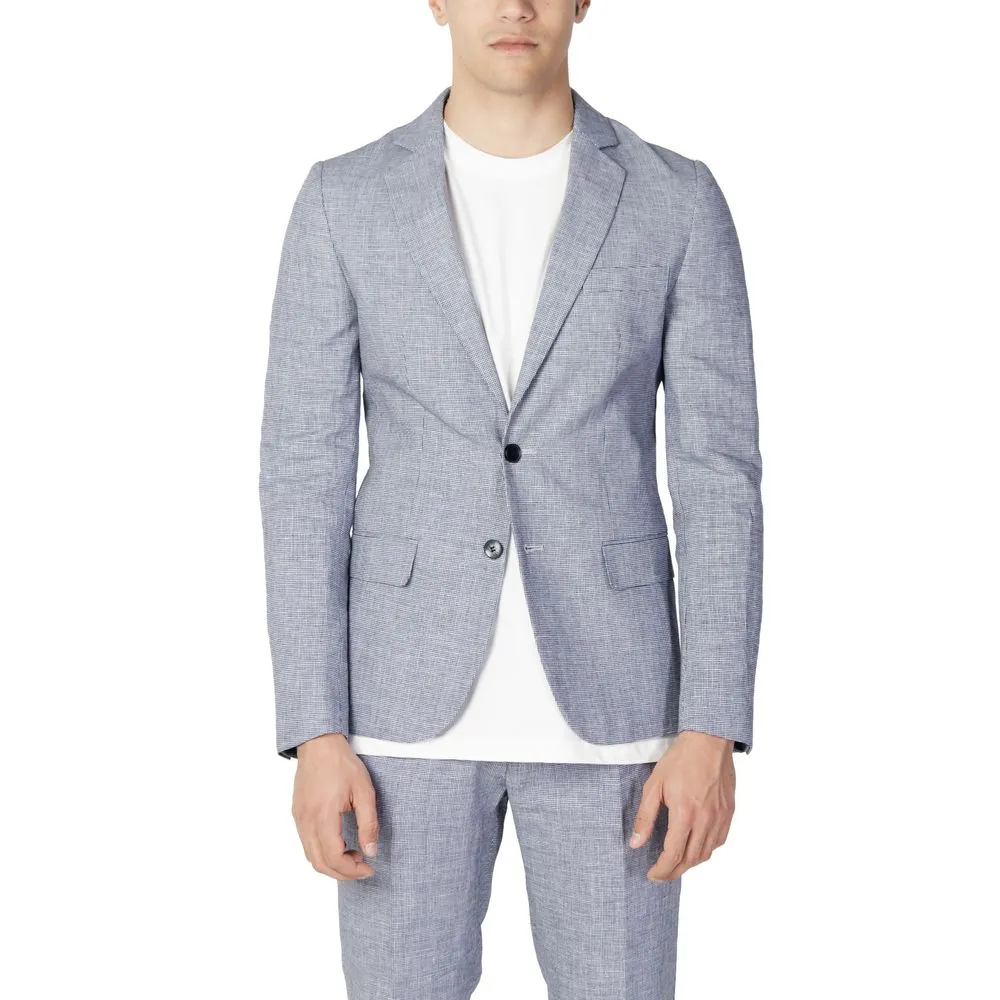 Antony Morato Men's Blue Linen Suit