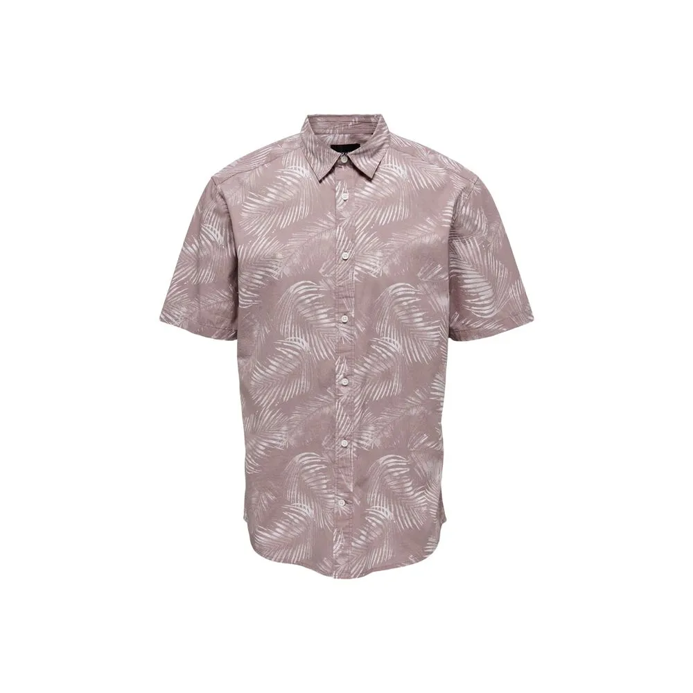 Only & Sons Men's Purple Cotton Shirt