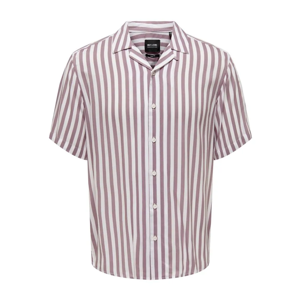 Only & Sons Men's Purple Viscose Shirt
