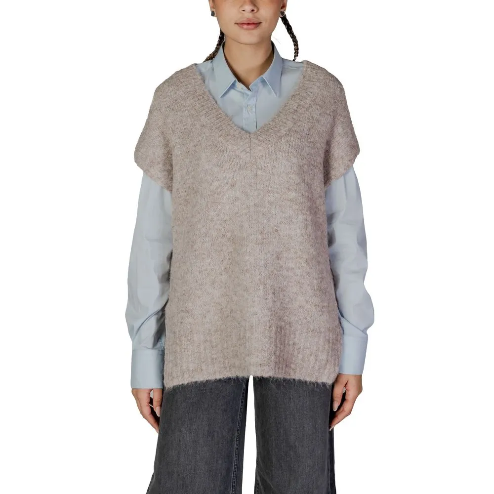 Vero Moda Women's Beige Polyester Polyester Sweater